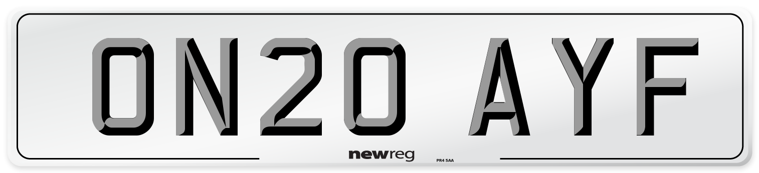 ON20 AYF Number Plate from New Reg